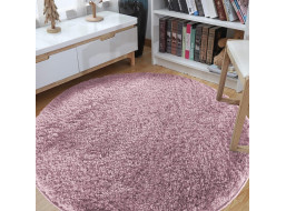 Moderní koberec SHAGGY CAMIL kulatý - růžový