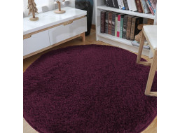 Moderní koberec SHAGGY CAMIL kulatý - tmavě fialový