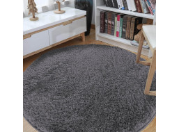 Moderní koberec SHAGGY CAMIL kulatý - tmavě šedý