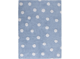 Ručně tkaný kusový koberec Polka Dots Blue-White