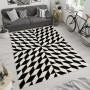 Kusový koberec MAROKO Geometric - černý/bílý