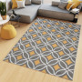 Kusový koberec MAYA Pattern - žlutý/šedý