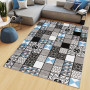Kusový koberec MAYA Tiles - modrý/šedý