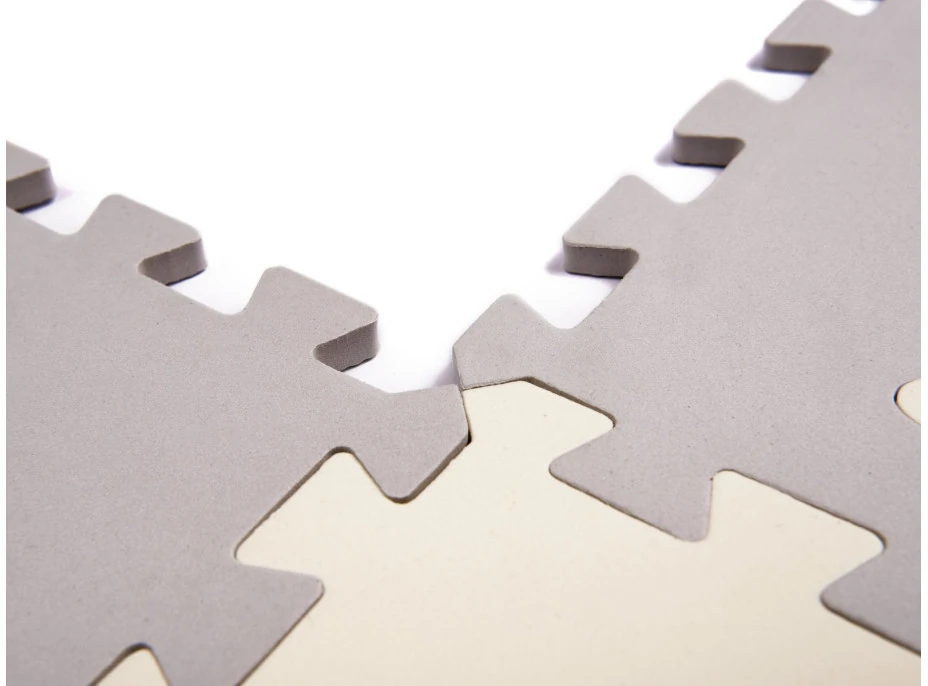 KIK Pěnové puzzle šedo-krémové Zvířátka