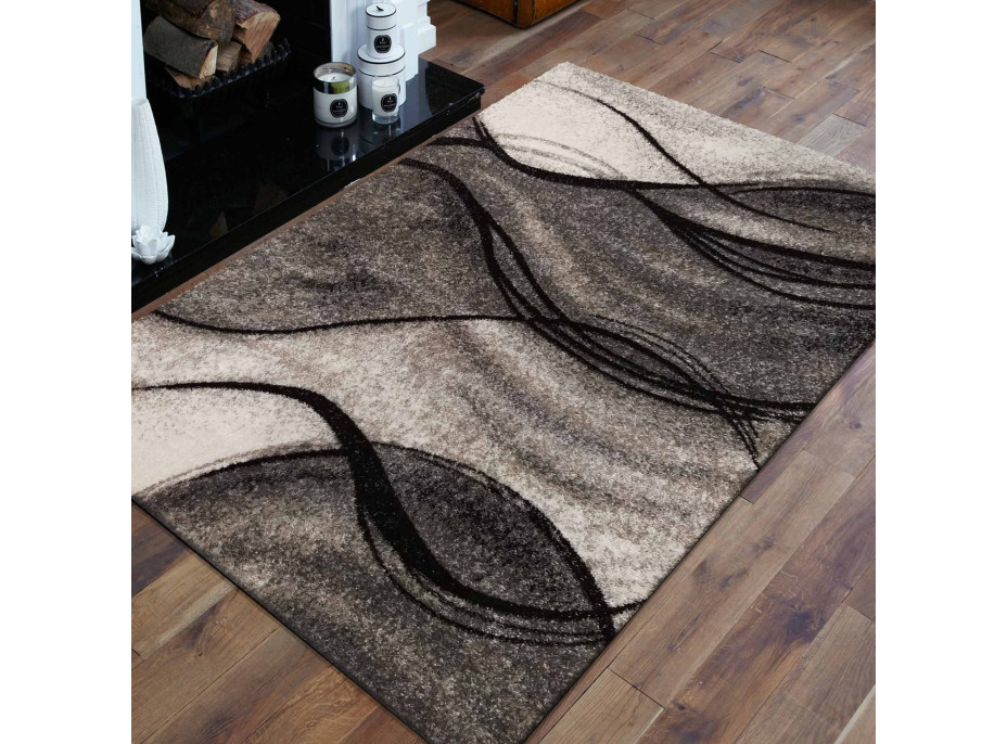 Kusový koberec PANNE vlny - odstíny šedé