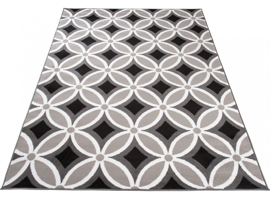 Kusový koberec MAYA Pattern - černý/šedý