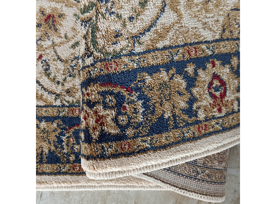 Běhoun NOBLE ornament - krémový/tmavě modrý