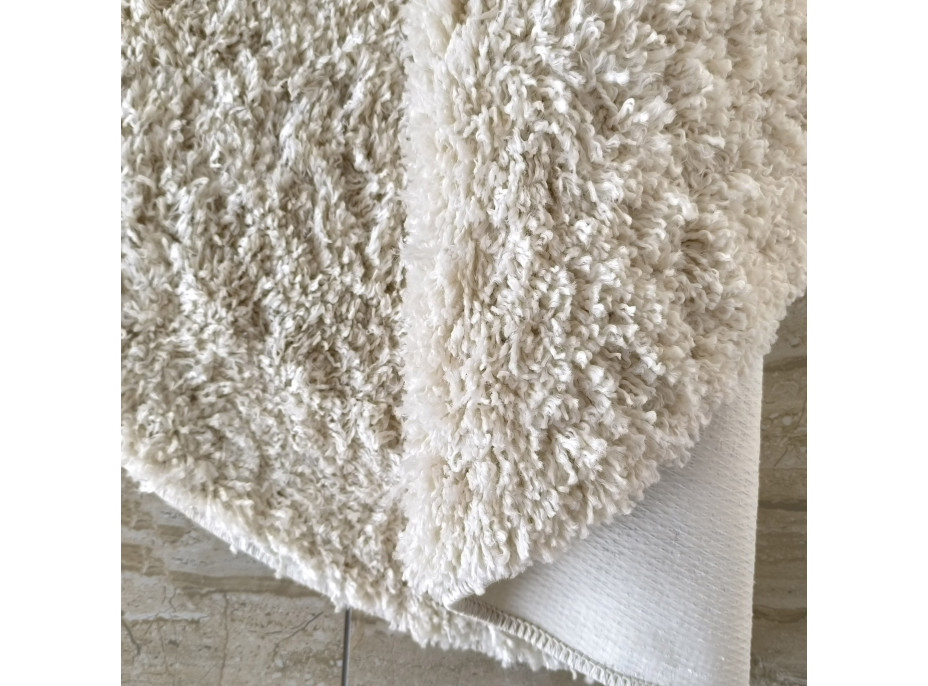 Moderní koberec SHAGGY CAMIL kulatý - ecru