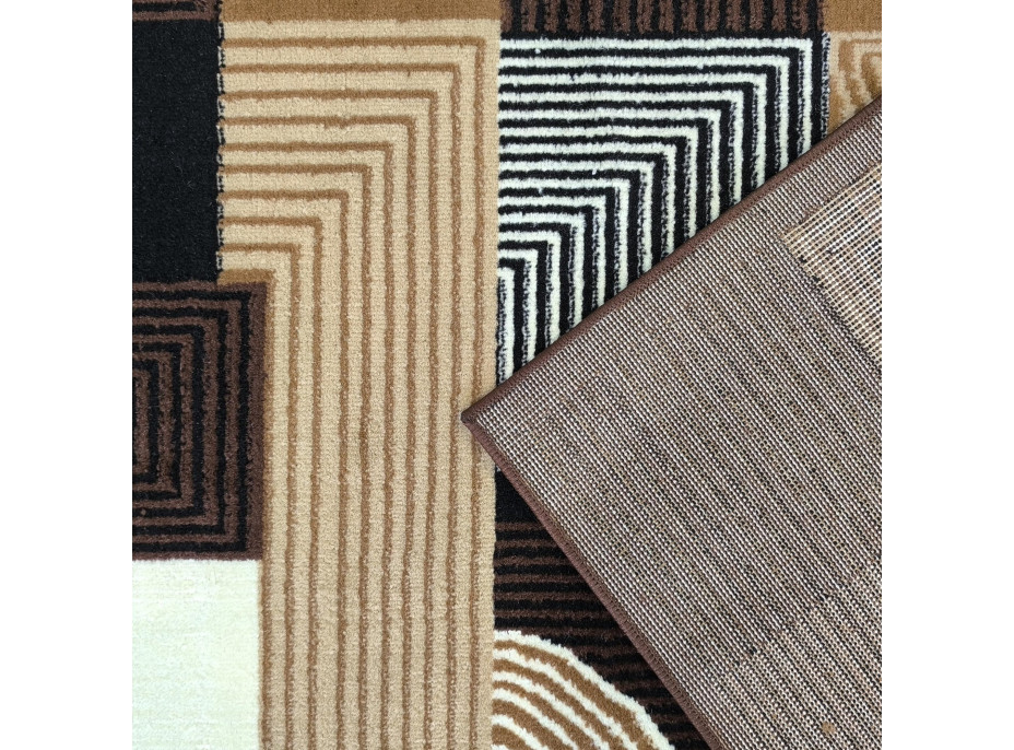 Kusový koberec ALPHA Abstract - hnědý