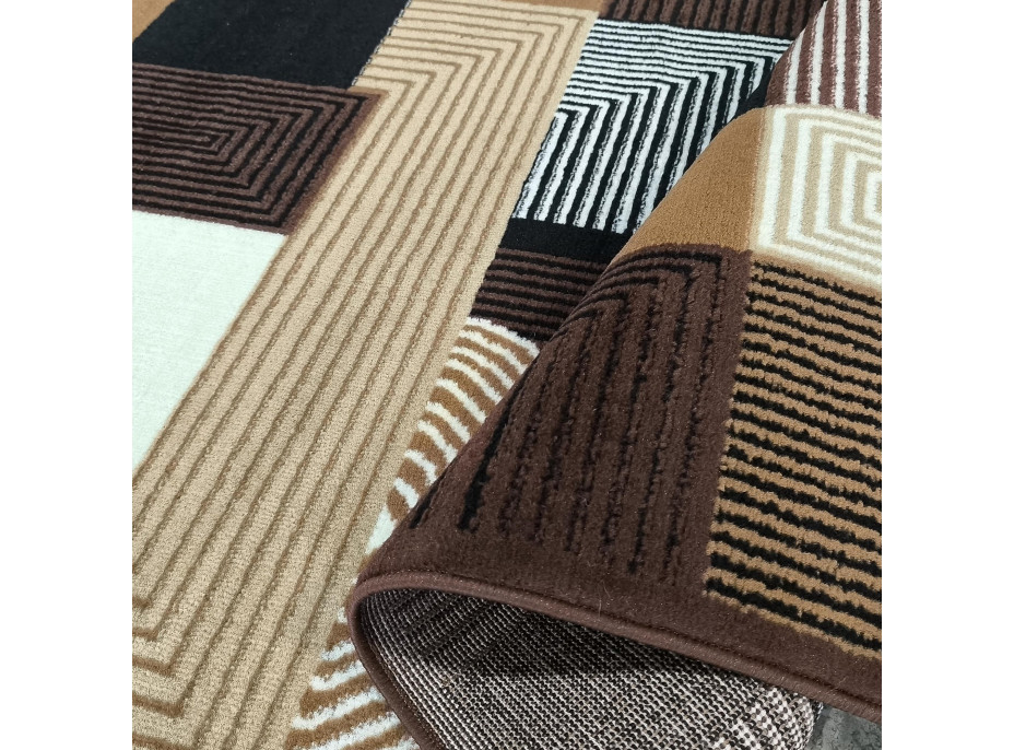 Kusový koberec ALPHA Abstract - hnědý