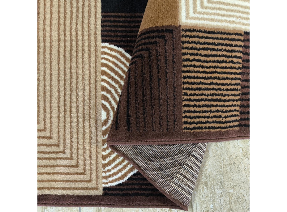 Kusový koberec ALPHA Abstract - hnědý