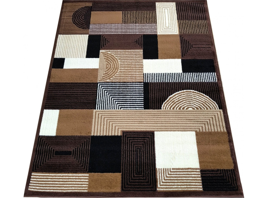 Kusový koberec ALPHA Abstract - hnědý