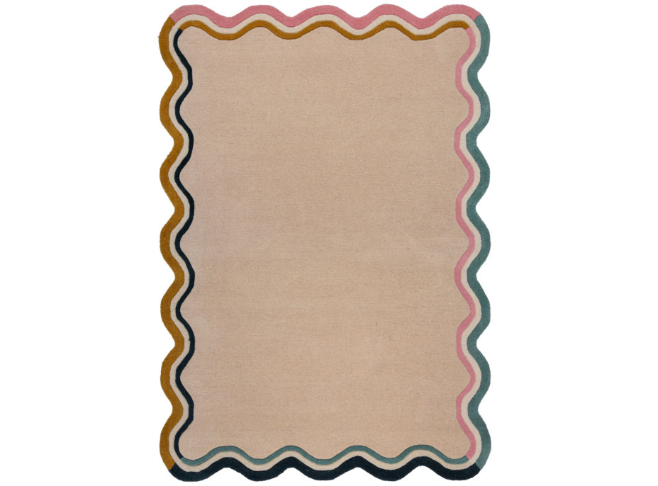 Kusový koberec Wool Scallop Leo Border Multi