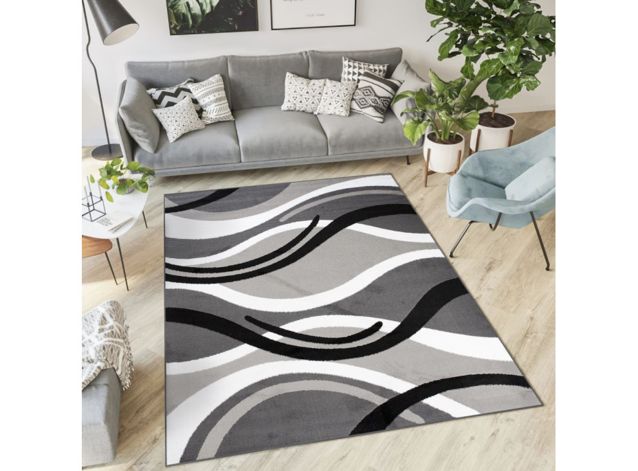 Kusový koberec TAPIS Vlny - tmavě šedý/šedý