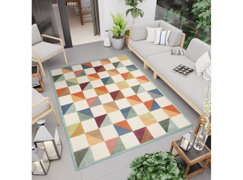 Kusový koberec AVENTURA Blocks - krémový/oranžový/modrý