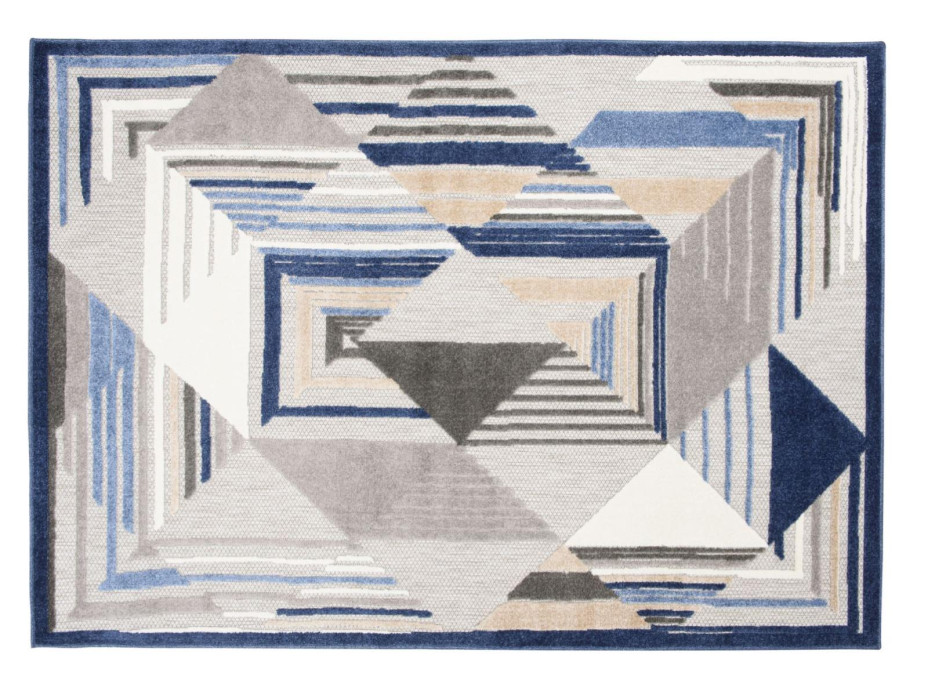 Kusový koberec AVENTURA Illusion - modrý/šedý