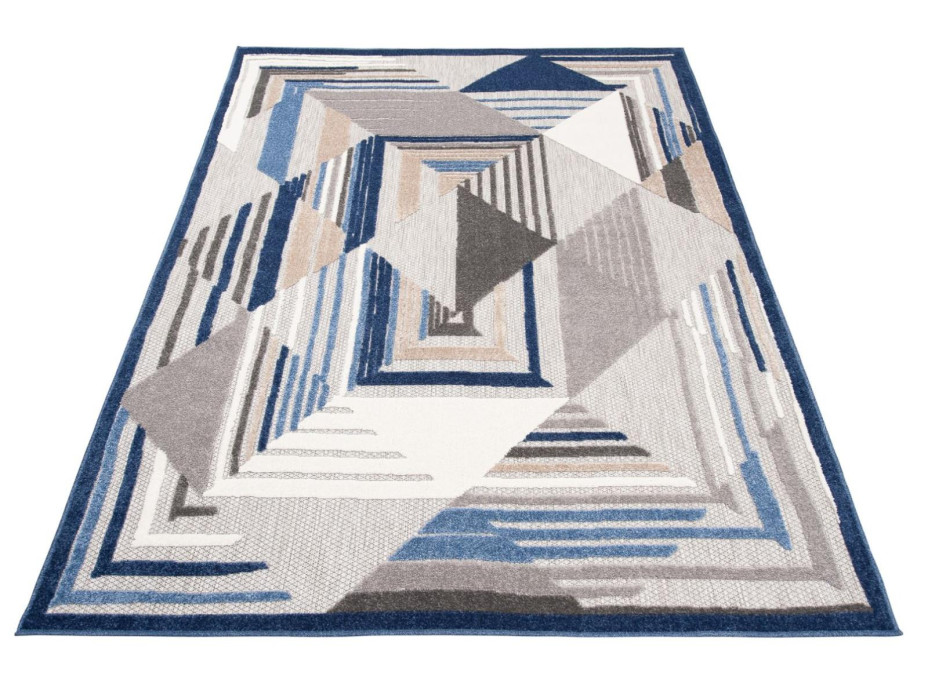 Kusový koberec AVENTURA Illusion - modrý/šedý