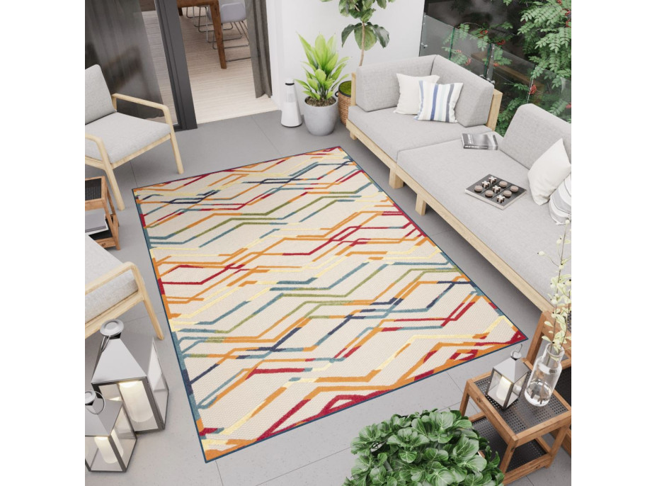 Kusový koberec AVENTURA Pattern - krémový/červený/modrý