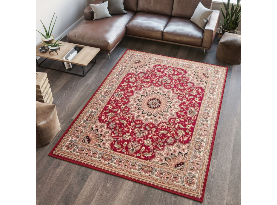 Kusový koberec ATLAS Marino - béžový/červený