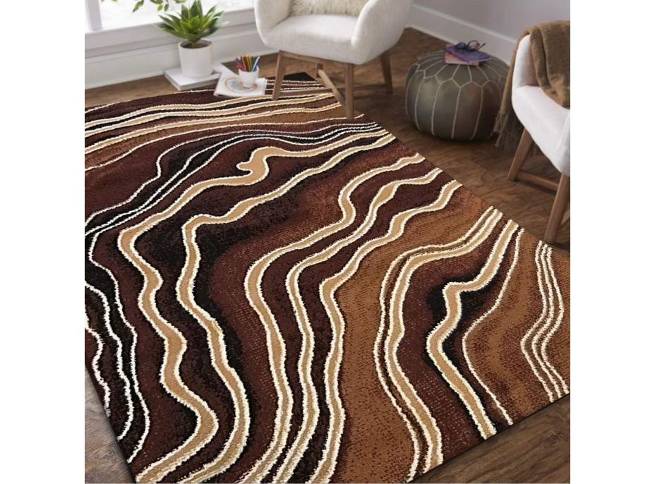 Kusový koberec ALPHA Sand - hnědý