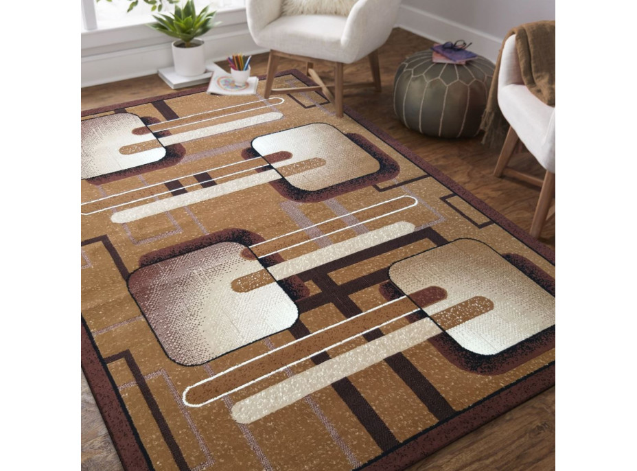 Kusový koberec ALPHA Slide - hnědý
