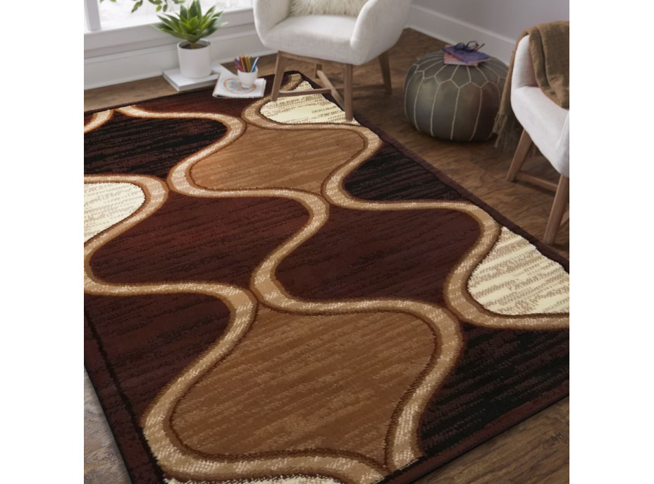 Kusový koberec ALPHA Wave - hnědý