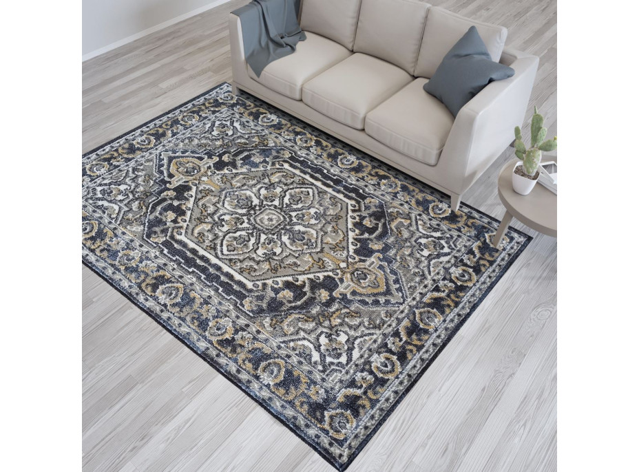 Kusový koberec KLARA rozeta - modrý