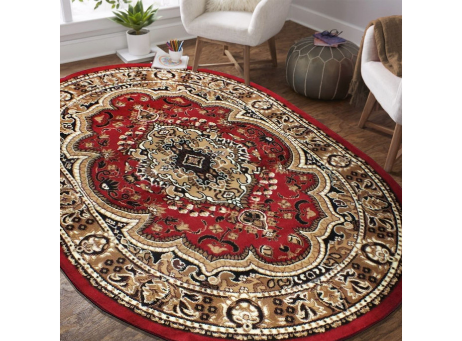 Kusový oválný koberec ALPHA dubai - červený