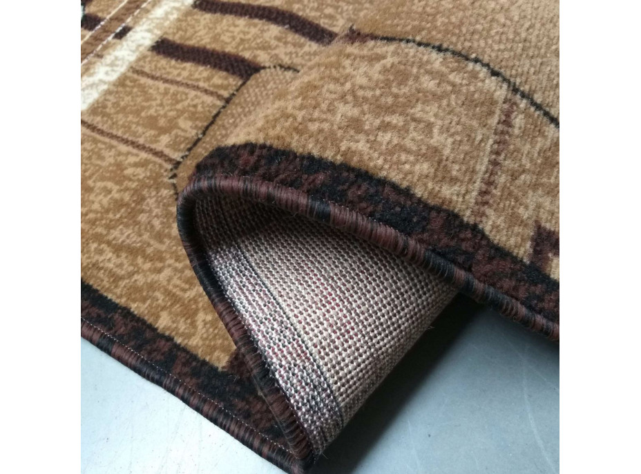 Kusový oválný koberec ALPHA Slide - hnědý