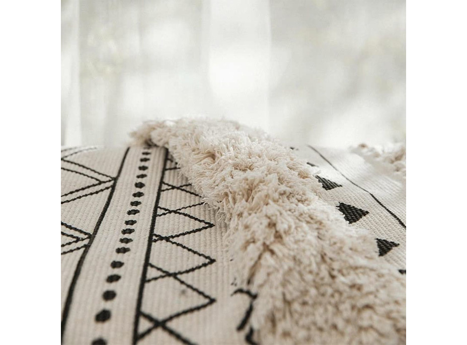 Kusový koberec BOHO - 50x160 cm - ecru/černý