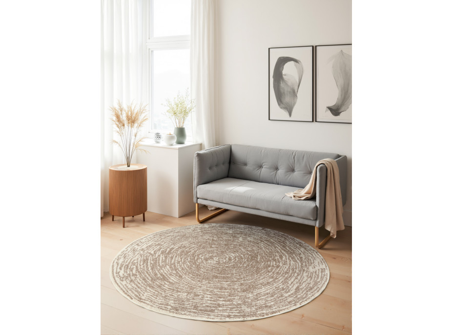 Kusový koberec Gloria Cavallo Creme Beige kruh