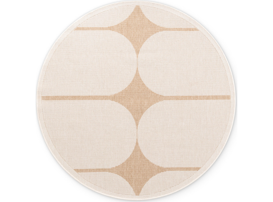 Kusový koberec Duet Bowen Beige/White kruh - na ven i na doma