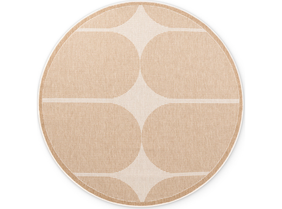 Kusový koberec Duet Bowen Beige/White kruh - na ven i na doma