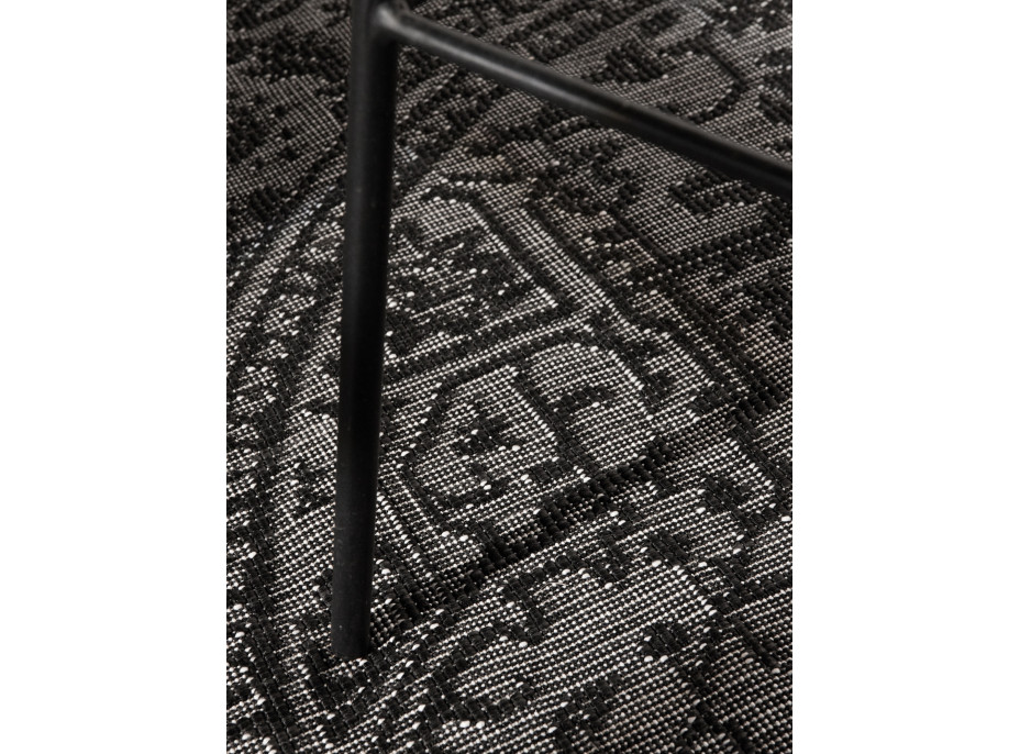 Kusový koberec Duet Kona Black/White kruh - na ven i na doma