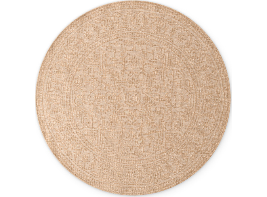 Kusový koberec Duet Kona Beige/White kruh - na ven i na doma
