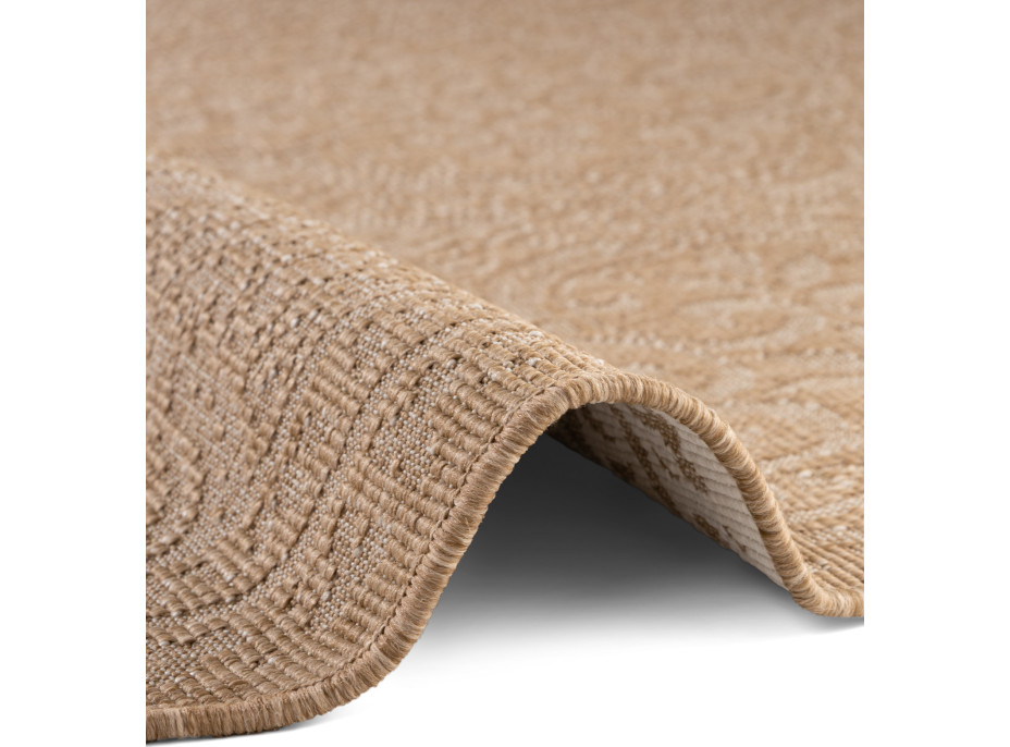 Kusový koberec Duet Rosel Beige/White kruh - na ven i na doma