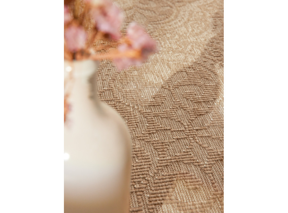 Kusový koberec Duet Rosel Beige/White kruh - na ven i na doma