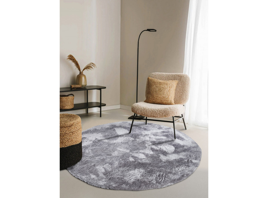 Kusový koberec Cosy 106110 Silver kruh z kolekce Elle