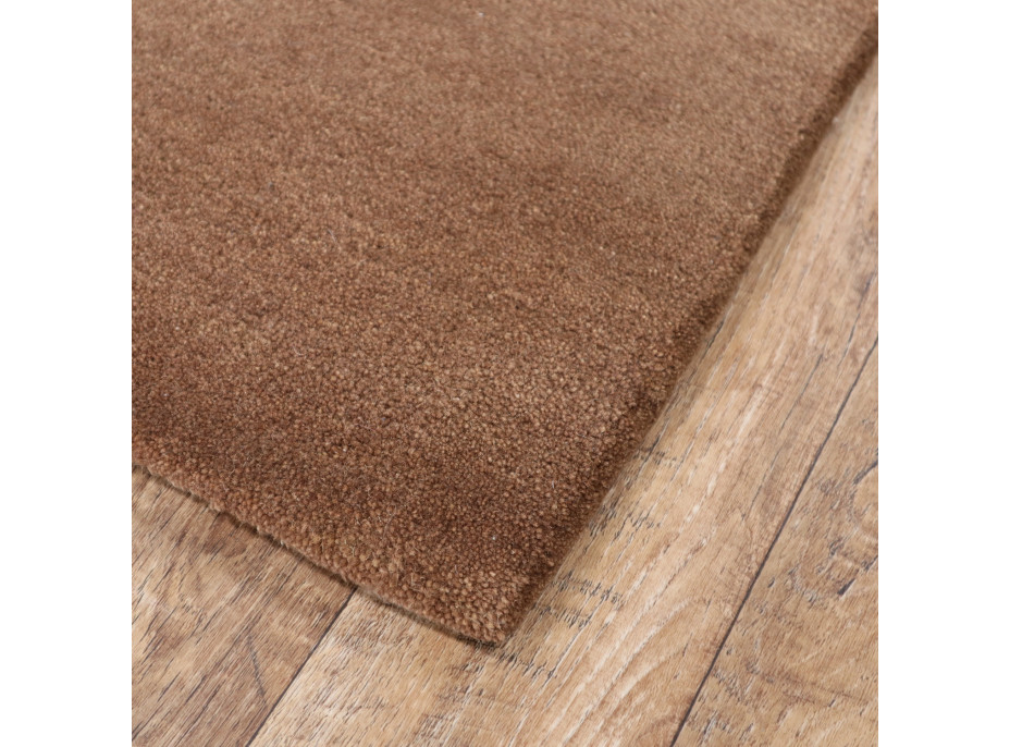 Ručně všívaný kusový koberec Asra wool hnědá