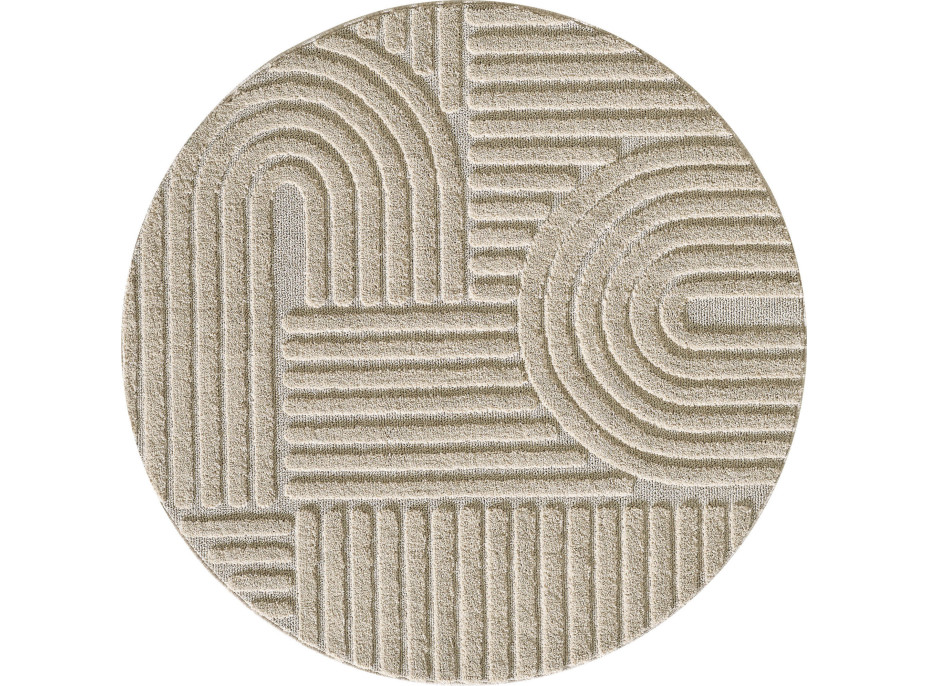 Kusový koberec Art 1121 Beige kruh