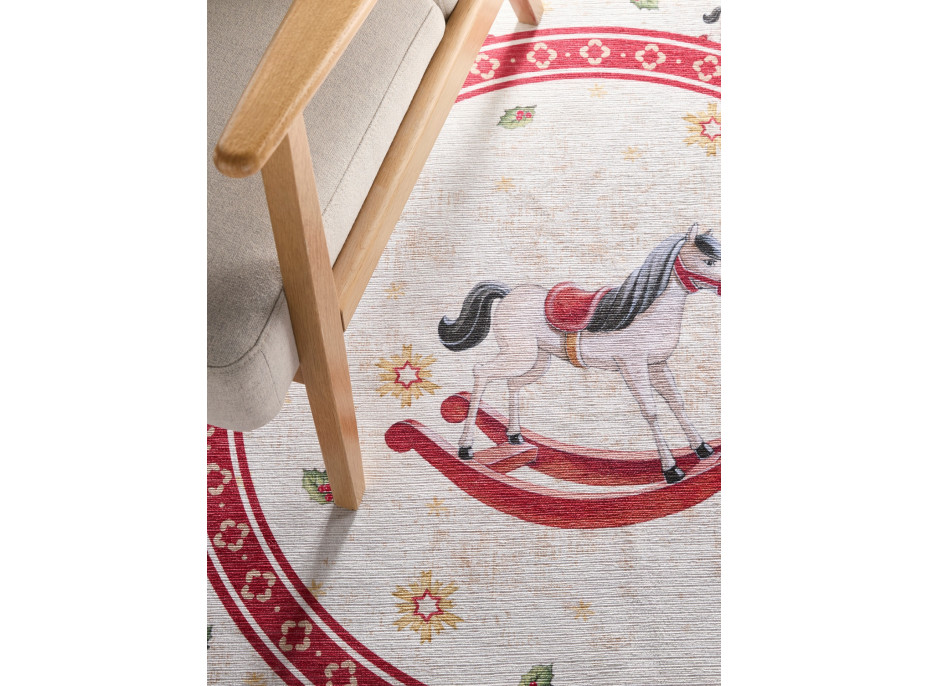 Kusový koberec Villeroy & Boch Toy's delight 106275 Cream, Red kruh