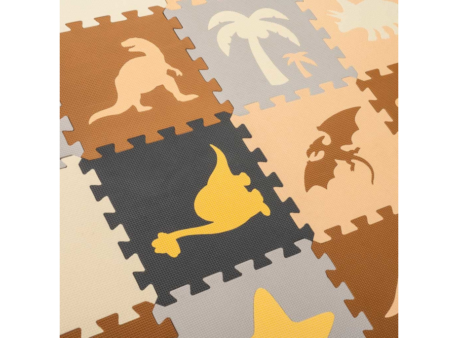 Pěnová puzzle podložka/ohrádka 36 prvků - Dinosauři - 143 cm x 143 cm x1 cm
