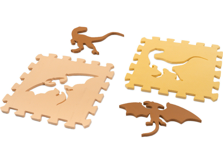 Pěnová puzzle podložka/ohrádka 36 prvků - Dinosauři - 143 cm x 143 cm x1 cm