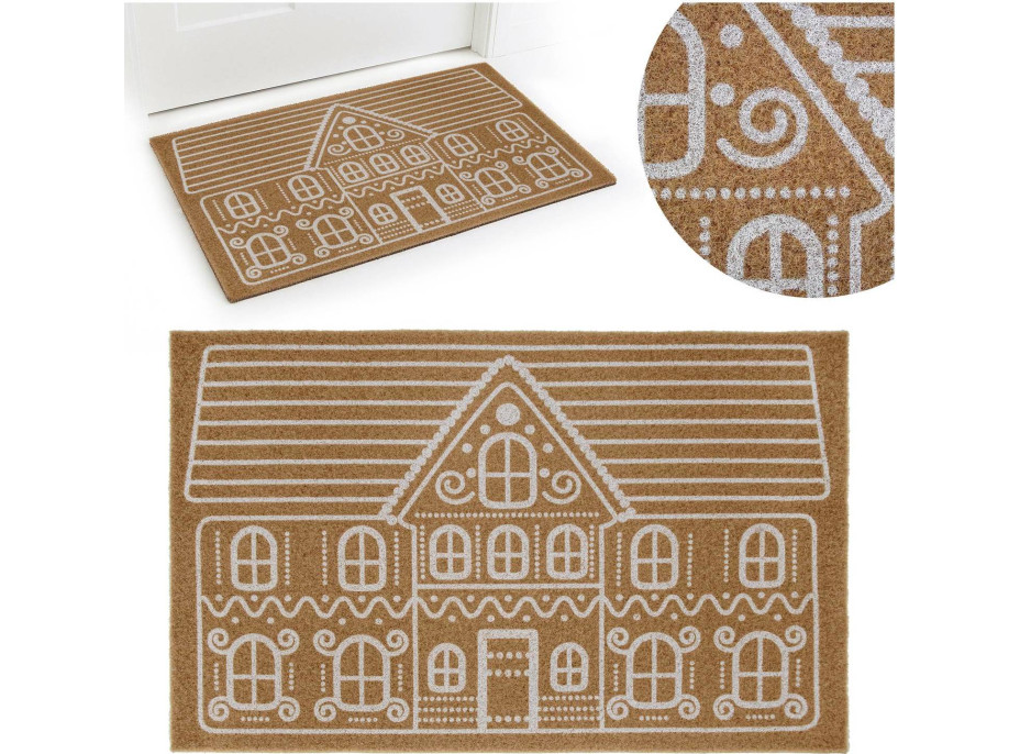 Rohožka GINGER BREAD HOUSE 50x80 cm - přírodní