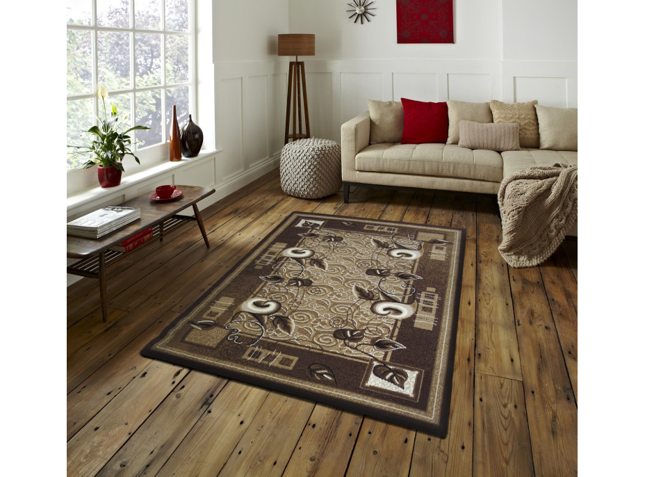 Kusový koberec ALPHA Vine - hnědý