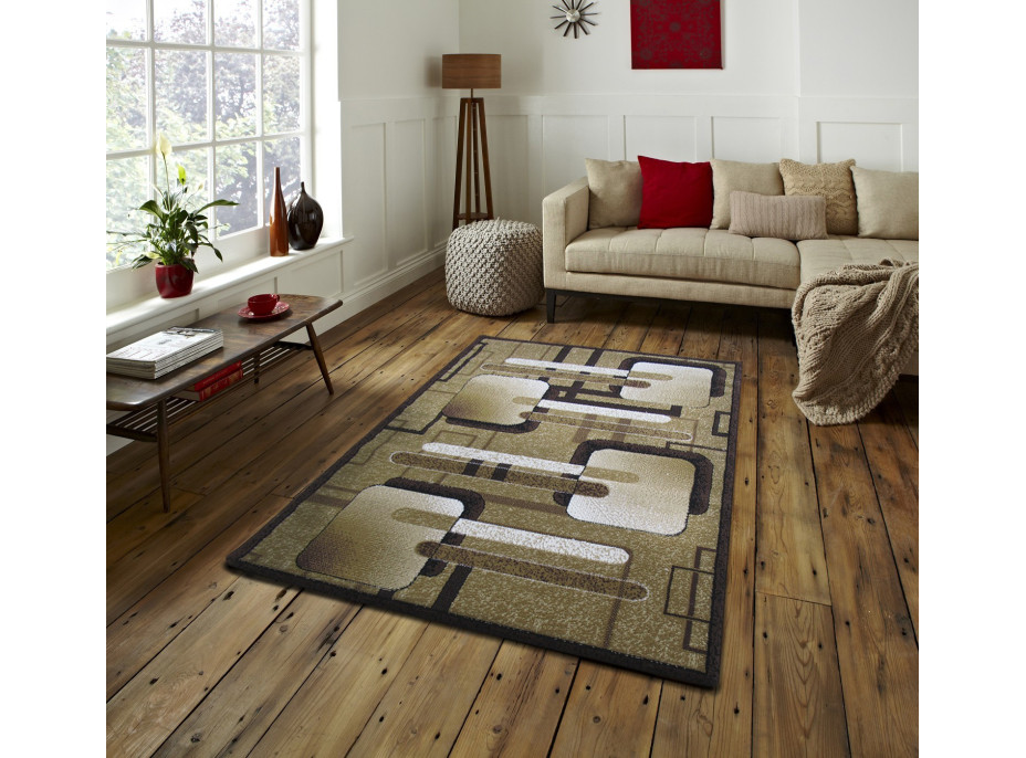 Kusový koberec ALPHA Slide - hnědý