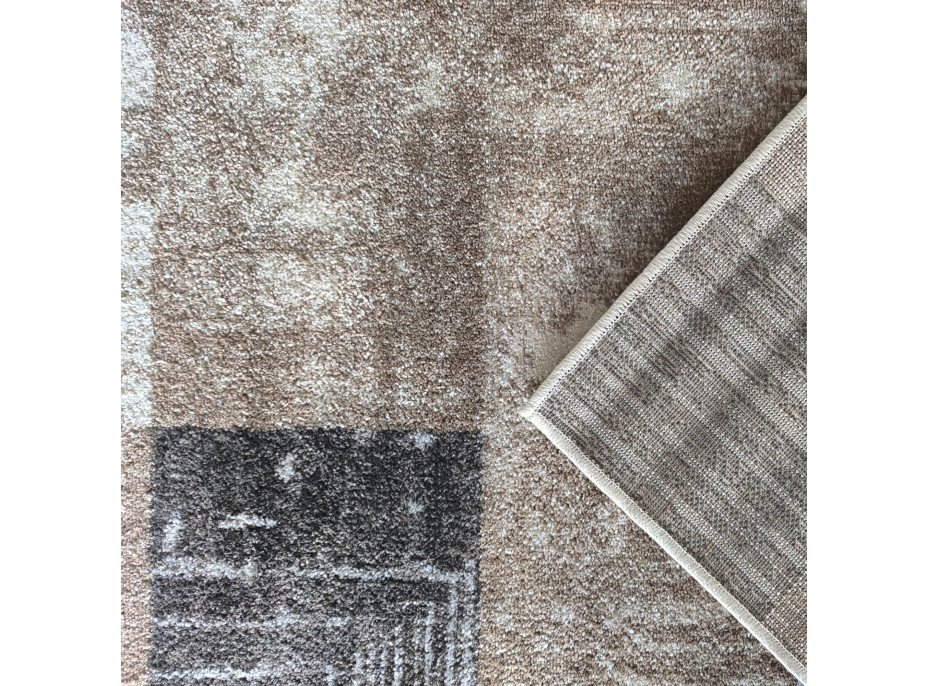 Kusový koberec PANNE squares - odstíny hnědé