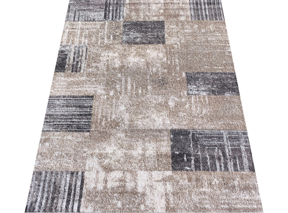 Kusový koberec PANNE squares - odstíny hnědé