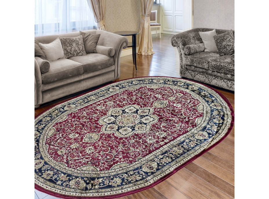 Kusový koberec NOBLE ornament oval - červený
