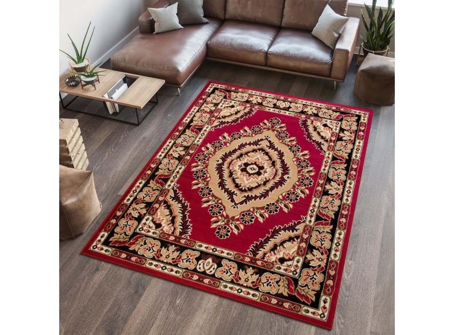 Kusový koberec ATLAS classic - béžový/červený, 160x220 cm